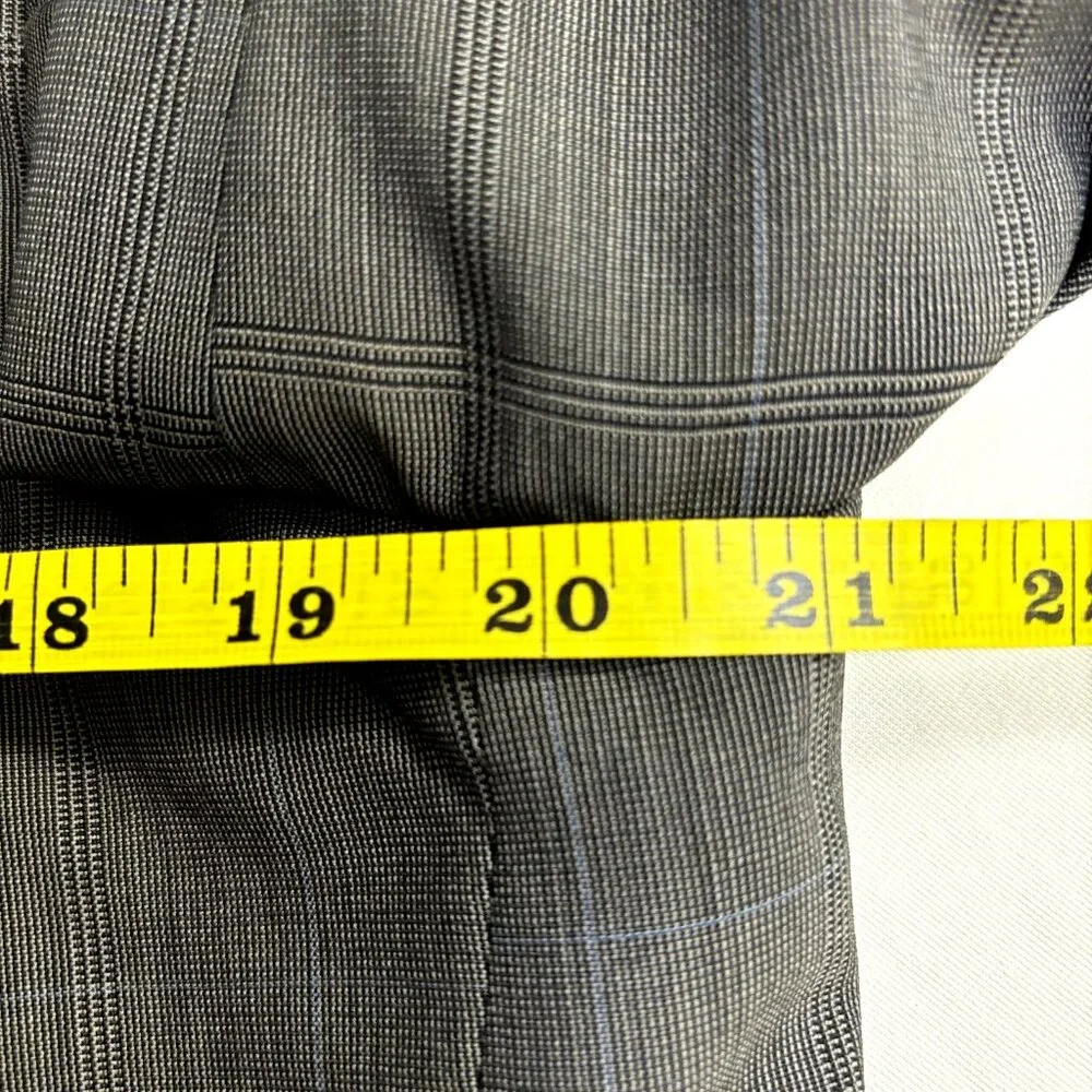 Brooks Brother Men's Sport Coat Blazer Size 41L Windowpane Gray Blue Suit Jacket